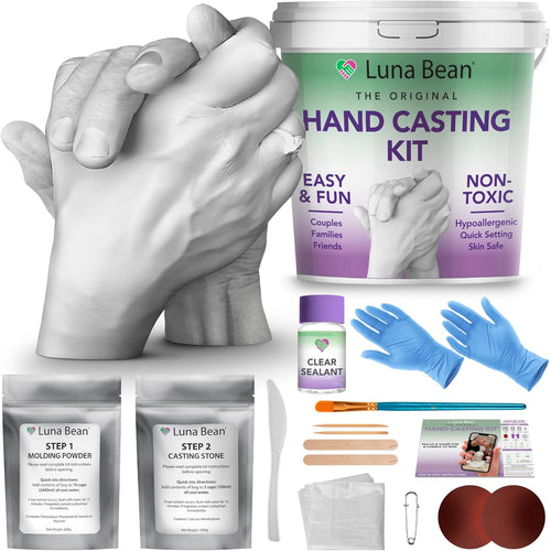Luna Bean Hand Casting Kit – The Original Hand Mold Kit for Couples – Gifts for Fathers Day, Bridal Shower, Wedding, Engagement, Anniversary for Men Wife Husband Boyfriend Girlfriend