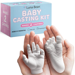 Luna Bean Baby Footprint & Hand Casting Kit – Premium Newborn Infant Keepsake - New Mom Gifts, Baby Shower Gifts for Girls and Boys